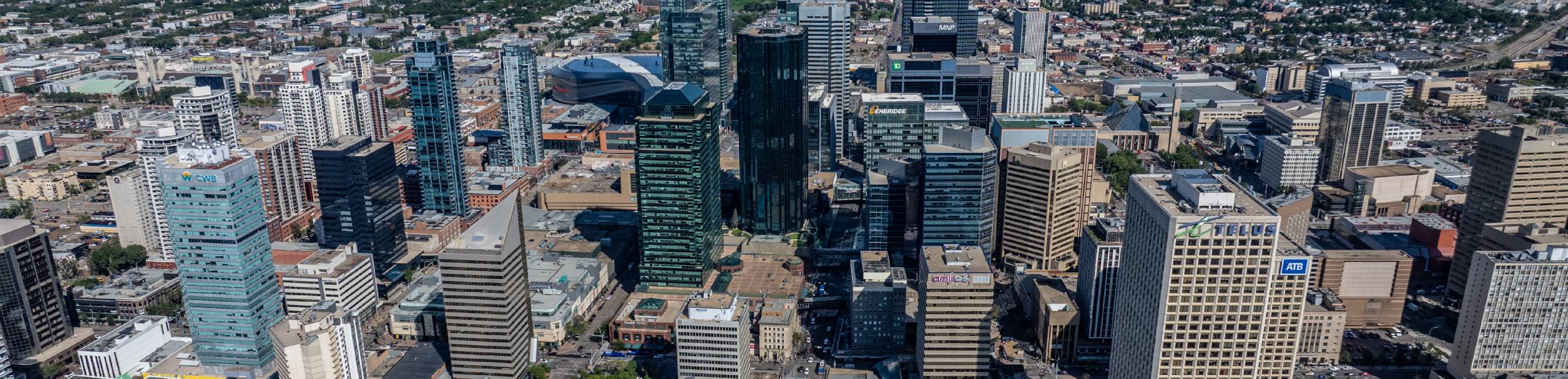 Stadtzentrum mit der Skyline in Edmonton in Alberta, Kanada